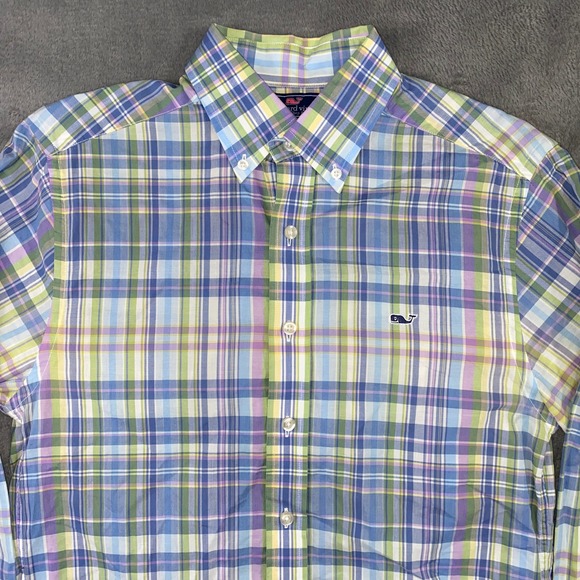 Vineyard Vines Mens Slim Fit Whale Shirt Plaid Button Down Long Sleeve Size S - Picture 5 of 9